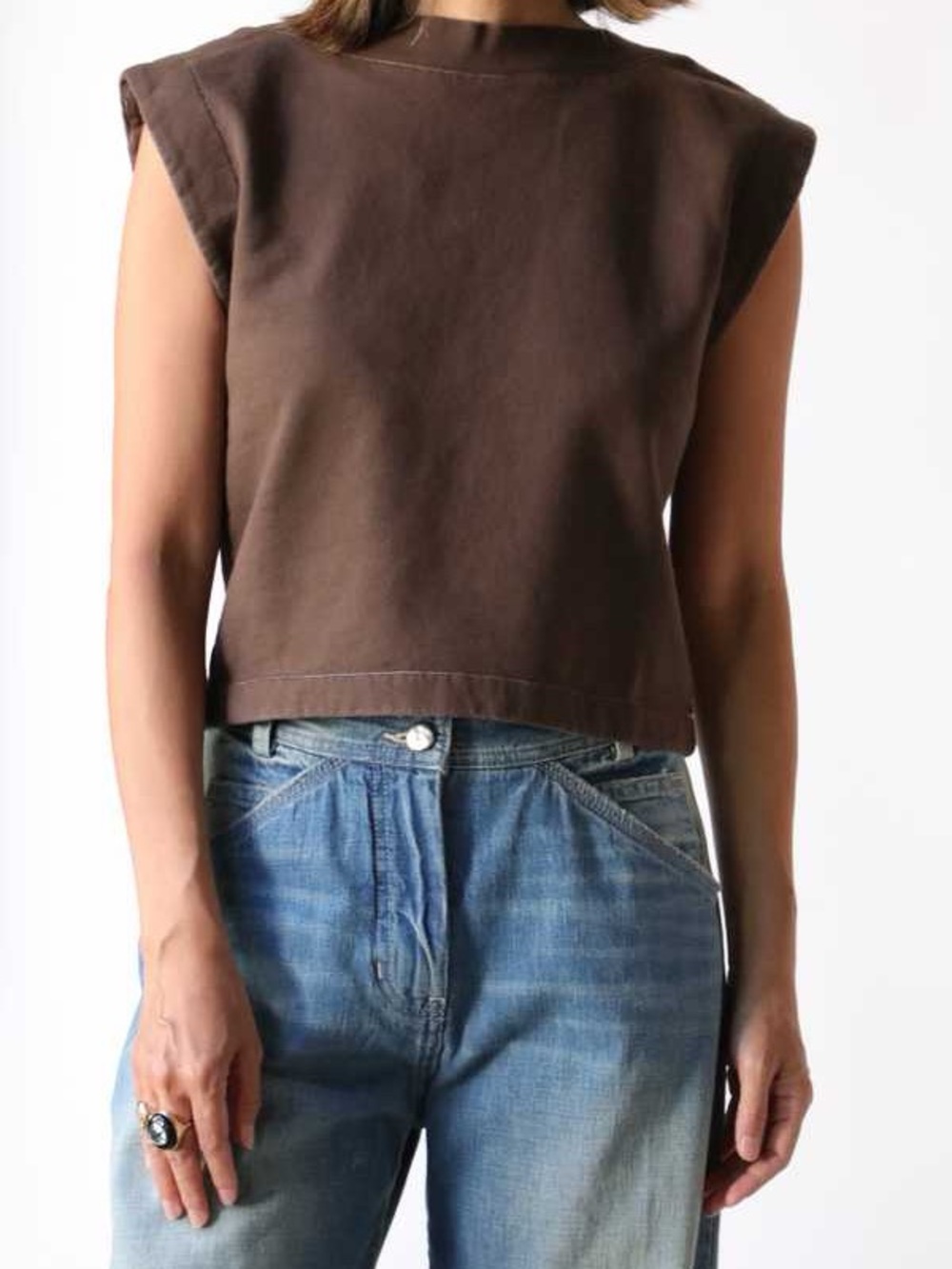 Rachel Comey Cannon Mushroom Cropped Sleeveless Sweatshirt Size M – Retail $235